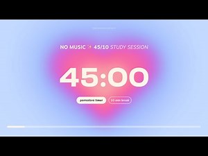 5-hour Pomodoro Timer for Studying 🩵 45 min Study Session, 10 min breaks | Aesthetic Back to School