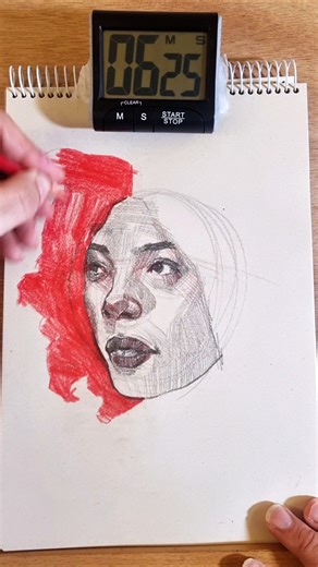 Daily Drawing Challenge | 25-Minute Portrait (Timelapse) #art #sketch #shorts #viral #fyp