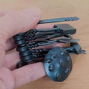 Shaman Iron Pendant Mongolian Tool Set | Hand Made | 9 Protective Items From Exorcism - Etsy