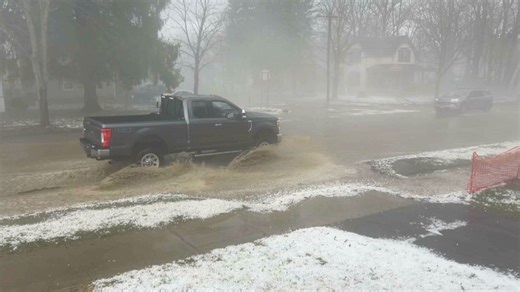 Hail and flooding impact the village of Gowanda