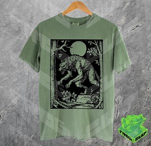 90s Vintage Werewolf Graphic Shirt, Retro Creepy 90s Tshirt, Dreamy Abstract Dark Art Tee, Grimdark Shirt, Devil, Witch, Halloween, Y2k Emo - Etsy