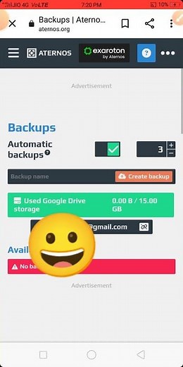 How to create backup in aternos server //mcpe/java//