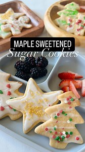 Maple “Sugar” Cookies🍁 These cookies are made with only 6 simple ingredients and sweetened with maple syrup. They’re the perfect cut out cookie to bake for your little ones and you can let them go crazy with icing and sprinkles or you can use a cookie press for the cutest little shapes😊 Comment “cookies” down below to get the recipe sent straight to your DMs💌 or grab it from my site linked above and let me know if you try these out! #easysugarcookies #holidaycookies #bakingwithkids #toddlerre