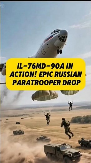 IL - 76 MD - 90 an in action epic Russian paratrooper drop