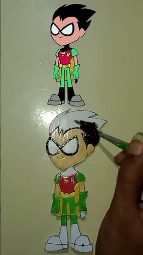 Robin Crafting and Painting ideas | #craft #painting #superhero #boy #shorts #fyp #viral #explore