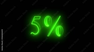 store, symbol, tag, template, text, vector, Discount 5% off percent stickers animation 5% percent off neon sign banner ,motion graphics Mega Big Sale up to 5% off seamless illustration, isolated, lab Stock Video