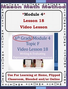 6th Grade Math Mod 4 Video Lesson 18 Evaluating Expressions **Distance/Flipped**