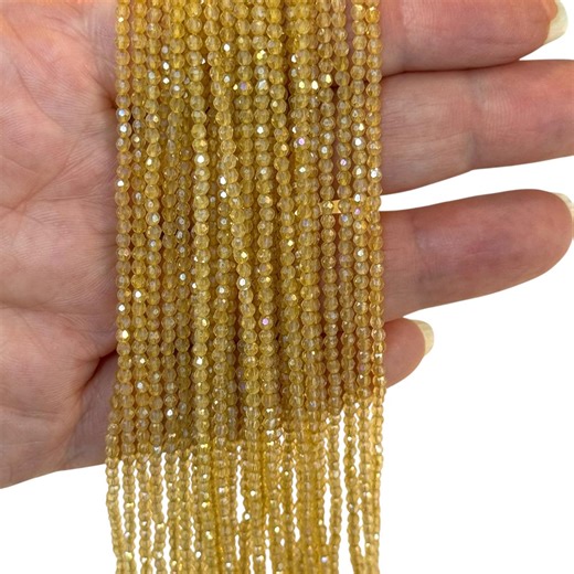 2mm Transparent Dark Yellow Faceted Round Crystal Beads, PBC2R07 - Etsy