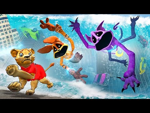 Can DOGDAY & CATNAP survive a MEGA TSUNAMI? (Garry's Mod Sandbox)