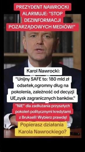 PREZYDENT NAWROCKI ALARMUJE: "STOP DEZINFORMACJI POZARZĄDOWYCH MEDIÓW!"