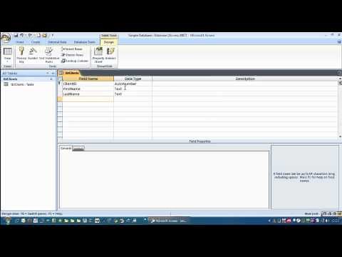 How to create a Microsoft Access table