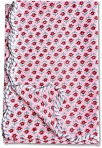 FURBISH Sabrina Rectangle Tablecloth - Boho Floral Tablecloth for Dining Tables, Holiday Tablecloth, Colorful Blockprint Table Linens, 100% Sustainable Cotton, 60”x90”