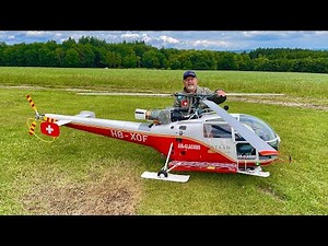 Giant and super detailed XXL Alouette 3 Air Glaciers RC Turbine Helicopter | scale 1:3,2