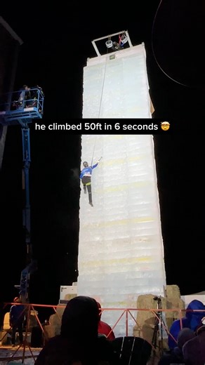 What a wild sport to watch! Speed climbing at the Ice Climbing World Cup in Colorado #iceclimbing