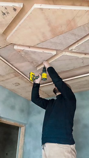 Room ceiling installation with screw #viralreelsfb #woodwork #ceiling #roomdecor #carpenter #decorating | Valley Home designs