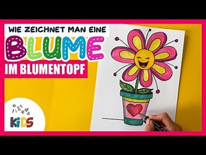 WIE ZEICHNET MAN EINE BLUME IM BLUMENTOPF I Schritt für Schritt #zeichentutorial #zeichnenfürkinder