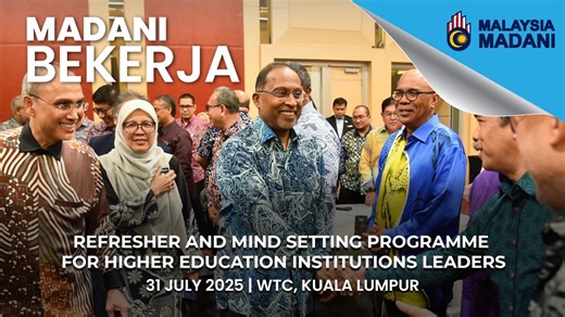 3.6K views · 15 reactions | [VIDEO] REFRESHER AND MIND SETTING PROGRAMME FOR HIGHER EDUCATION INSTITUTIONS LEADERS 31 July 2025 | WTC, Kuala Lumpur Zambry Abd. Kadir Mustapha Sakmud #RancakkanMADANI #MADANIbekerja #MalaysiaMADANI | Kementerian Pendidikan Tinggi | Facebook