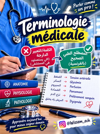 “🚨 كنت تقول الكلمات الطبية غلط بدون ما تعرف؟ 🩺 اليوم وقتك تتعلم النطق الصحيح بطريقة بسيطة وسهلة 💡 شوف الفيديو وتعلم معانا باش ما تعودش تغلط 👨‍⚕️👩‍⚕️ شارك مع صحابك لي يحبوا المجال الطبي 👌 #nursing #طب #صحة #medical #معلومة⁩⁩⁩⁩⁩⁩⁩