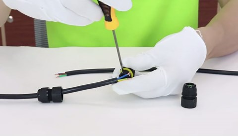 5 Pin IP68 Outdoor Waterproof Electrical Wire Connector for 5-12mm Wire Diameter, (Max 16A, 450V), 2 Way 2 Packs