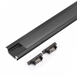 [Hot Item] W17xh8mm Recessed Mounting Black Aluminum LED Channel with Black Diffuser, End Caps