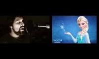 Mix of 2 videos from youtube : Let It Go Duet Frozen