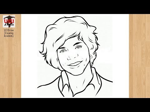 How to Draw Harry Styles Drawing Easy Step by Step Outline | Harry Styles Sketch Fan Art