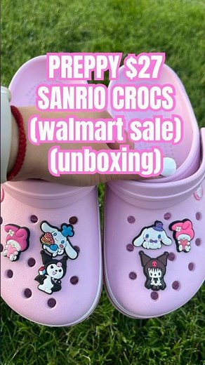 $27 PREPPY SANRIO crocs walmart croc sale #crocsunboxing #sanrio #unbxoing #pinkcrocs #walmartfinds