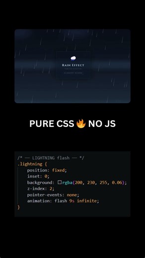 This Rain Animation Is Made With Pure CSS 🤯 #Coding #shorts #webdevelopment #htmlcss #programming