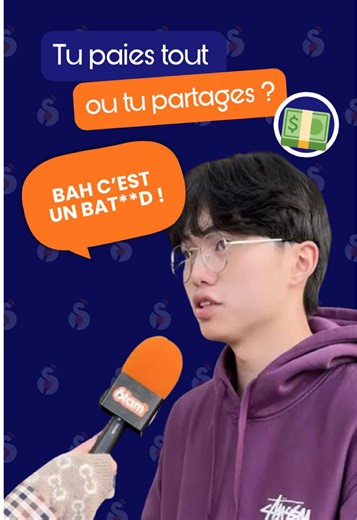 💸 Inviter quelqu’un à la maison : tu paies ou tu partages ? Un verre, un resto, une sortie… et au moment de l’addition, chacun a sa règle. Certains paient tout, d’autres utilisent des applications comme « Tricount » qui permettent de noter toutes les dépenses d’un groupe, de voir qui a payé quoi, et de calculer automatiquement qui doit combien à qui. Pratique pour les sorties entre amis, les vacances ou les colocs, mais pas très galant 😅 🎤 On a posé la question dans la rue. Et toi, tu paies t
