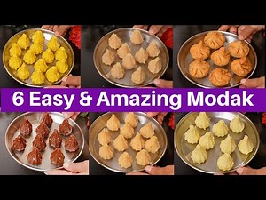 ६ झटपट और आसान मोदक गणपति बाप्पा के लिए | 6 Easy Modak Recipe | Modak Recipes | Modak KabitasKitchen