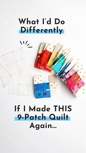 Amari Thomsen on Instagram: "What I’d Do Differently If I Made This Quilt Again… . When I first made my scrappy 9-patch quilt, I did it all the slow way – one block at a time, crossing my fingers that the seams lined up. . It worked. But if I made it again? I’d use grid fusible interfacing. . 💡 Layout your squares, iron them in place, then fold and sew. . 🎯 Perfectly lined up seams with half the fuss. . 👉 Have you ever used grid interfacing before? Comment FUSIBLE for a l