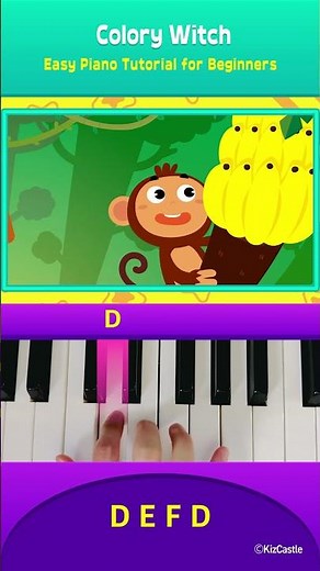 Easy Piano Song for Kids 🎹 | “Colory Witch” Tutorial #JunyTony #piano #shorts