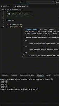 Python Schleifen in unter 3 Minuten. Für Anfänger ohne viel Theorie gelaber. #python #deutsch #tut