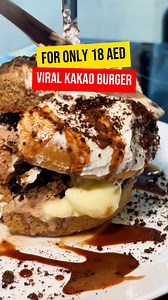 4.2K views · 48 reactions |  Dessert or burger? Why not both?!  Kakao Burger is the ultimate sweet twist—dessert disguised as a burger!  Only 18 AED at El Kubyertos. Ready to try this mind-blowing combo?  #DessertGoals #KakaoBurgerTwist #ElKubyertosTreats #DubaiEats | Cruizine’ | Facebook