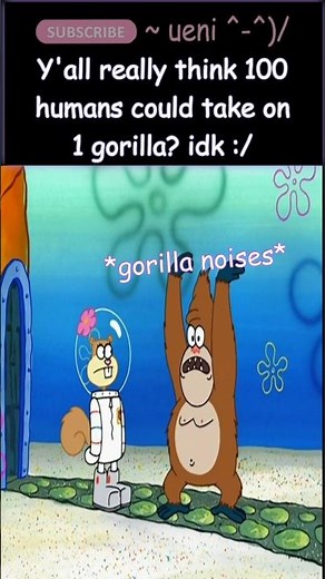 100 Humans VS 1 Gorilla, but in Spongebob? ~ueni #memeshorts