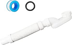 Bathtub Shower Drain Pipe, 1 1/2 Inch, ABS Plastic, Flexible, Easy to Install, 1 Pack