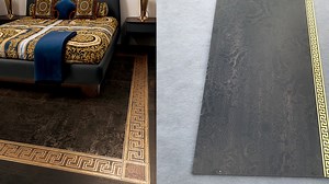 This black matte ceramic wood grain tile is suitable for indoor wall...