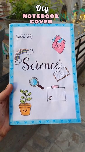 Diy Science Notebook cover design✨ #diy #aesthetic #punjabi #shorts #notebook #cover #backtoschool