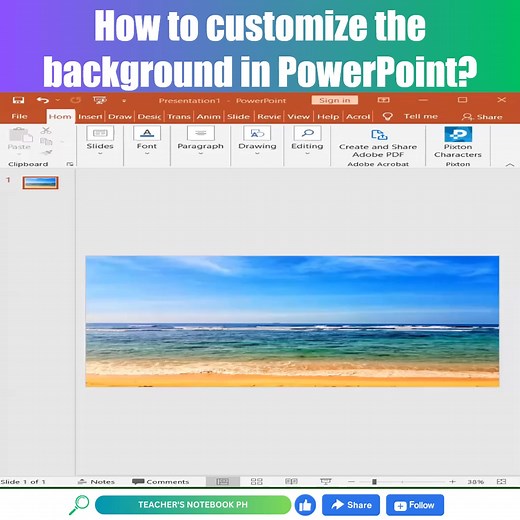 1.2K views | How to change PowerPoint's background #background #backgrounds #backgroundart #backgroundphoto #backgrounddesign #customized #powerpoint #Powerpointtips #powerpointdesign #PowerPointslides #powerpointtricks #powerpointtutorial #powerpointtemplates #powerpointanimation | Teacher's Notebook PH | Facebook