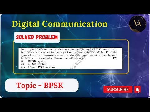 Solved Problem - 2 | Binary Phase-shift keying (BPSK) | Digital Communication | VIJAYA ACADEMY