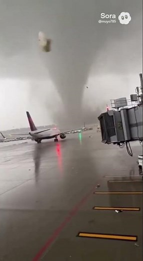 Tornado Hits Airport, Tarmac Jet Bridge Collapses During Evacuation