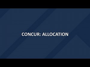 Concur: Allocation