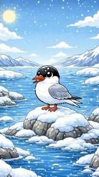 Arctic Tern Watching the Snow Fall#thezoorhythm #winter #cuteanimals #arctictern #snow #cartoon #usa