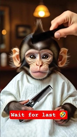 🐒 Monkey Gets a Stylish Haircut | Funny Animal Transformation 2025 ✂️ #shorts #hairstyle