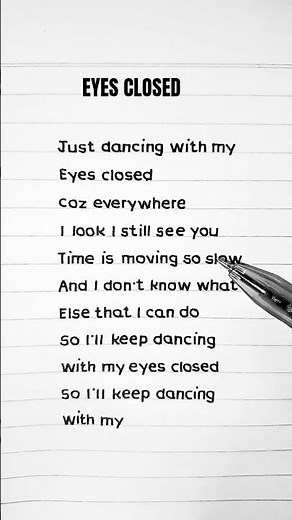 Ed Sheeran - Eyes Closed (Lyrics)
