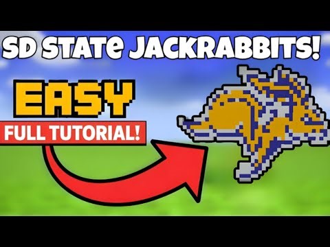 Minecraft - How to Build the South Dakota State Jackrabbits logo in Minecraft!
