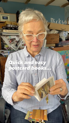 ….. something useful, easy and quick. A great little easy project to use up postcards, if like me you have lots you don’t know what to do with. The beads are optional, the thread can be tied in a simple knot or bow if you don’t have beads to hand. After having a half-hearted tidy of the studio I’ve had a little talk with myself and must try harder to use up all the bits and bobs I’ve accumulated over the years rather than keep adding to the piles of haberdashery, stationery and paper, fabric and