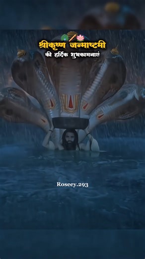 𝐑𝐎𝐒𝐄𝐘🥀 on Instagram: "श्री कृष्ण जन्माष्टमी🪈की हार्दिक शुभकामनाएं 🦚🪷 On Krishna Janmashtami, when Brahma, Vishnu, and Mahesh themselves welcome the Lord, and Vishnu sends His Sheshnag to bow at the feet of the Divine Follow For More : @roseey.293🥀 Notice ⬇️🚫 Do not tamper with our content, otherwise action will be taken, and you will be responsible for it.✅️ #krishna #krishnalove #janmashtami #jaishreekrishna #krishnajanmashtami #instagram #instagood #reels #explore #trendingreels"