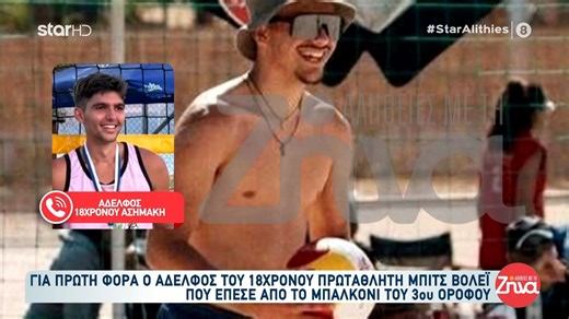 Λυγίζει ο αδελφός του 18χρονου πρωταθλητή μπιτς βόλεϊ που έπεσε από μπαλκόνι 3ου ορόφου