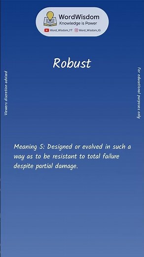 What does "Robust" mean? | English vocabulary shorts | #robust #wordwisdom